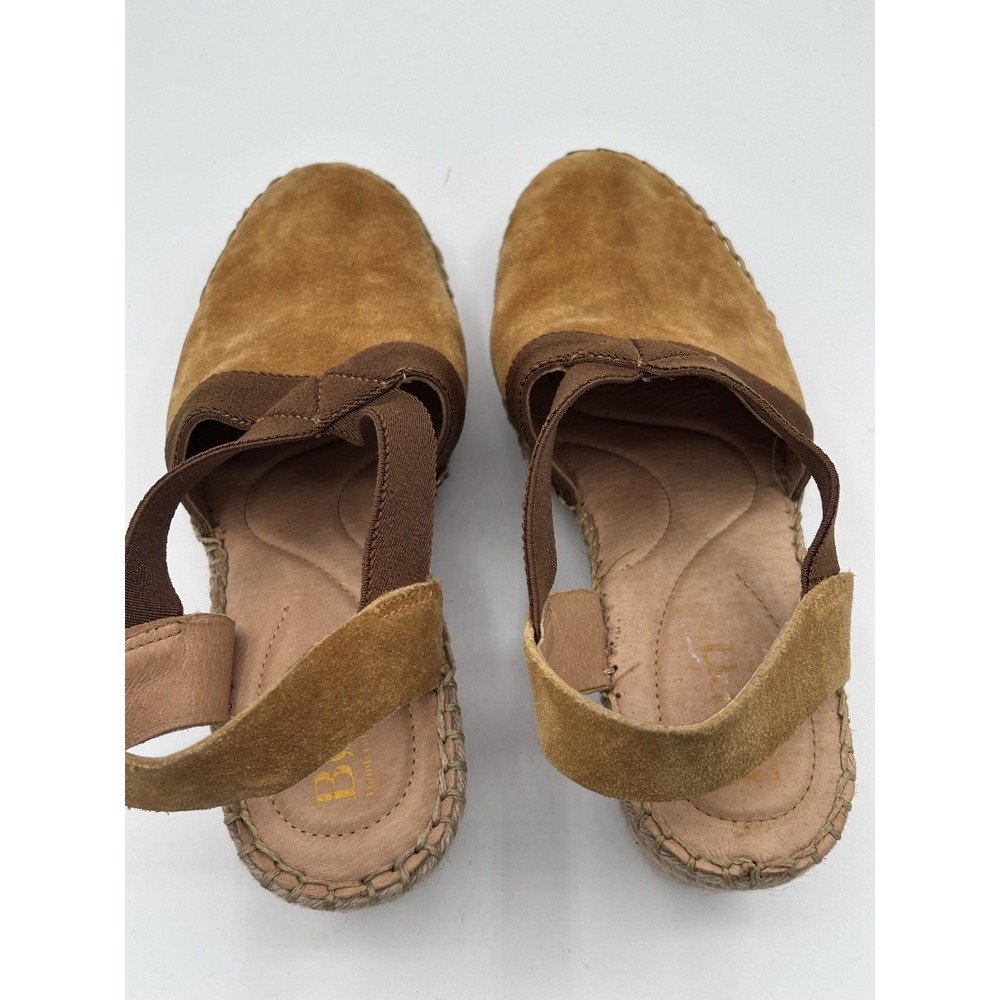 Born Women's Meade Sandle Sz 8 Wedge Platform Espadrille Mustard Suede Slingback - Picture 12 of 12